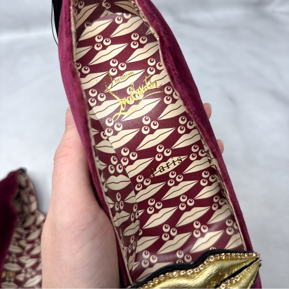 NEW Christian Louboutin Hot Chick Kiss Swarovski Crystal Velvet Pointed Toe Heel - Picture 10 of 16